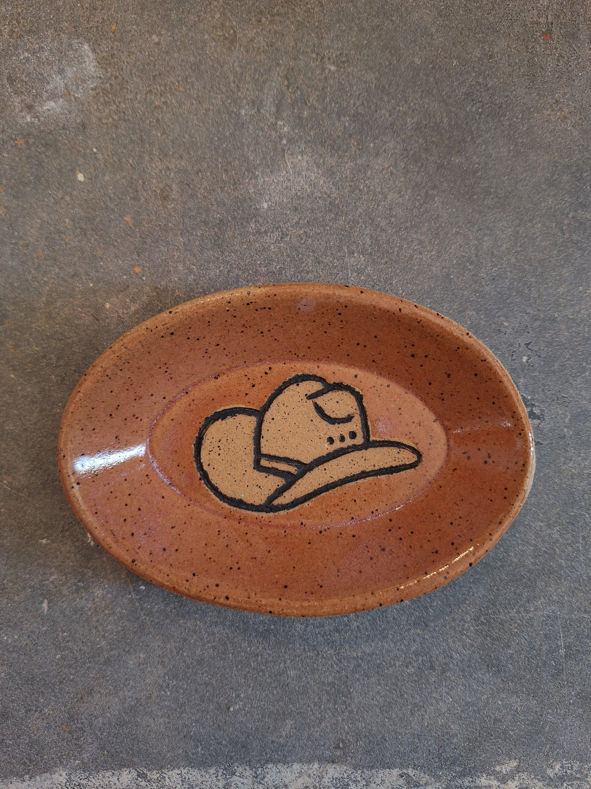 Cowboy Hat Plate Oval