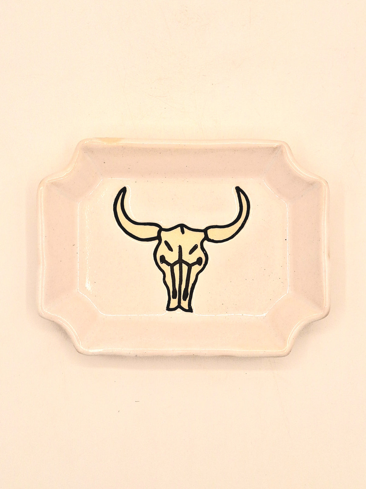 Cow Skull Plate Rectangle Medium