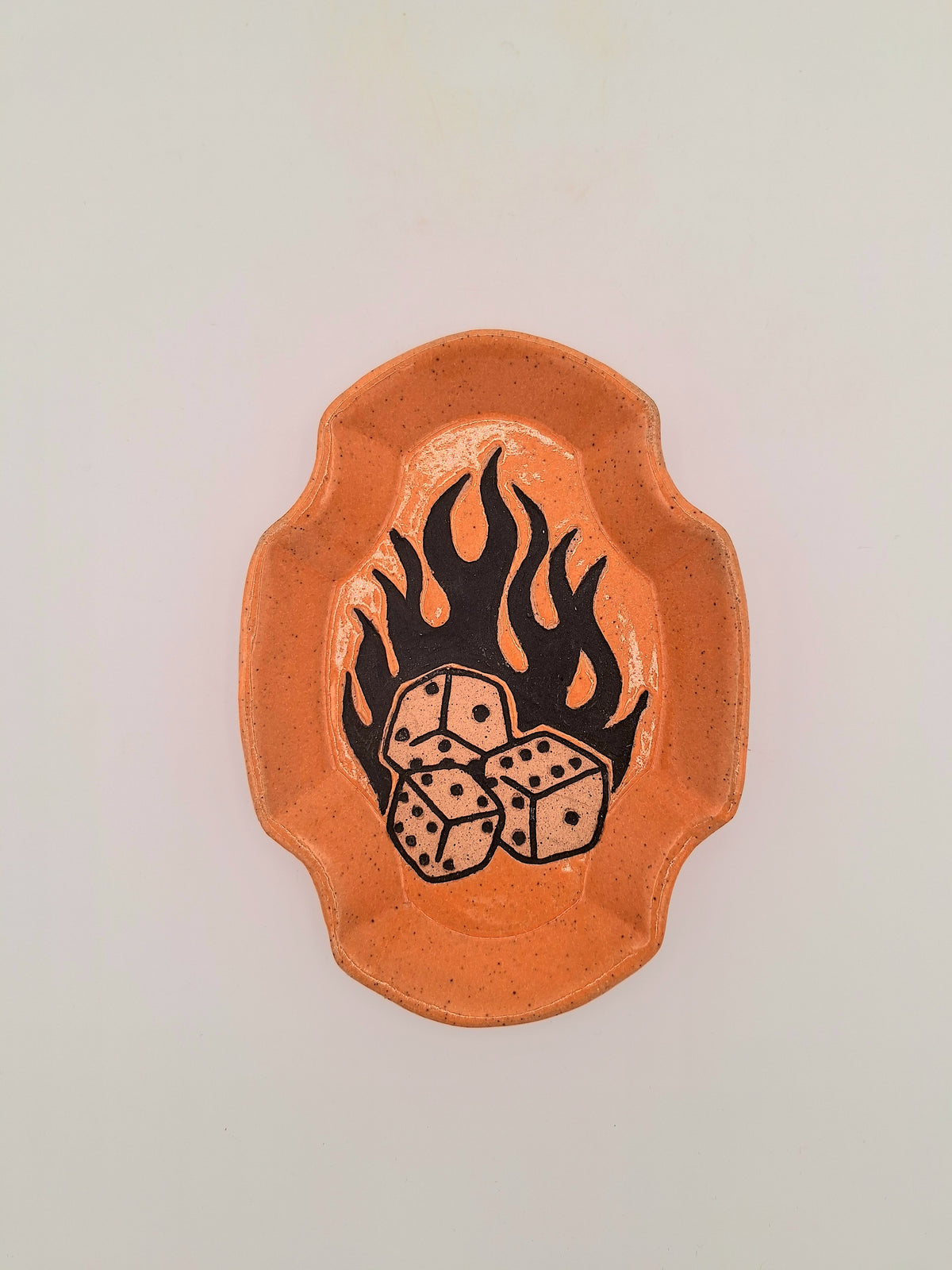 Flame Dice Plate Oval Medium
