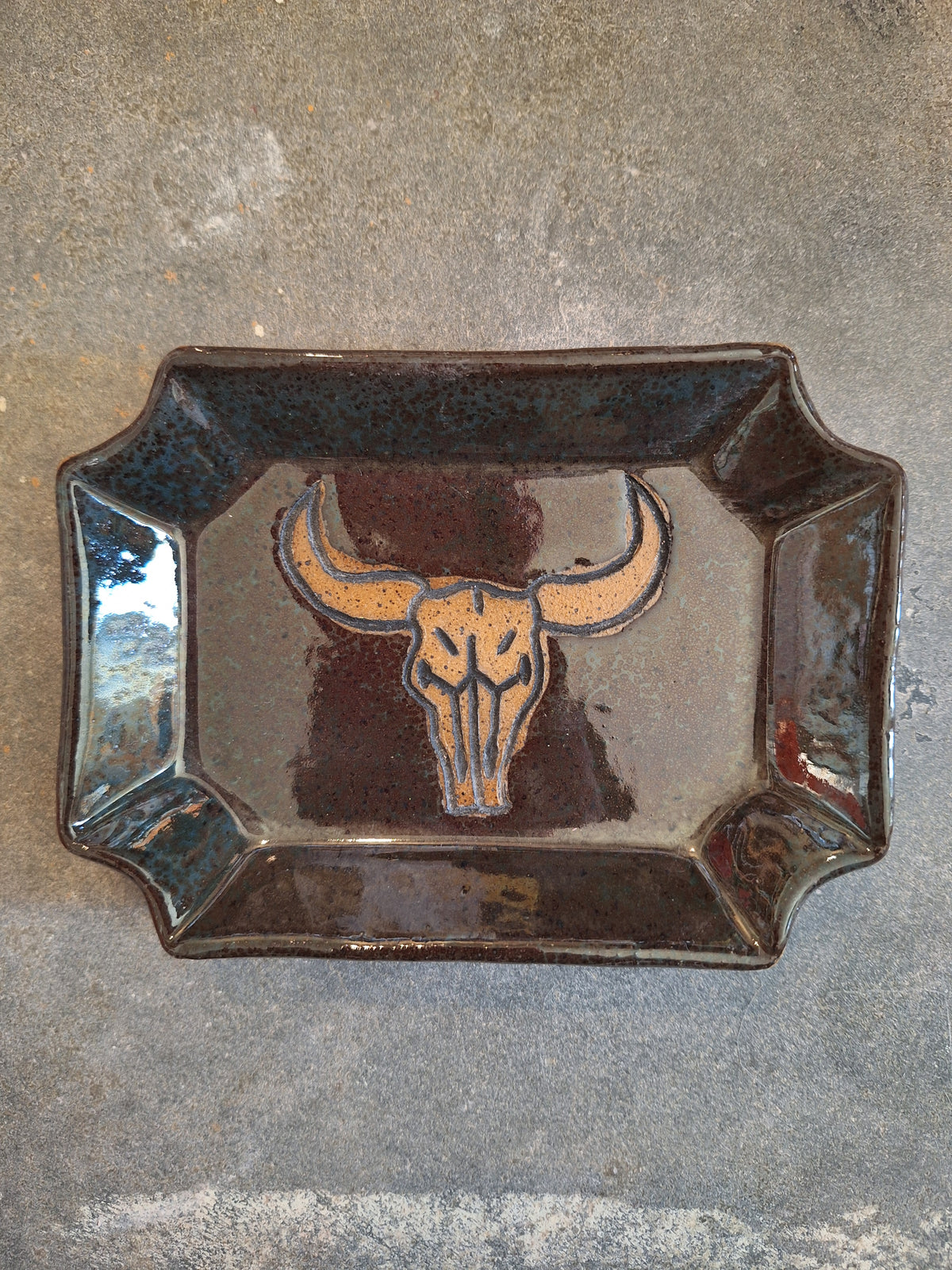 Cow Skull Plate Rectangle Medium